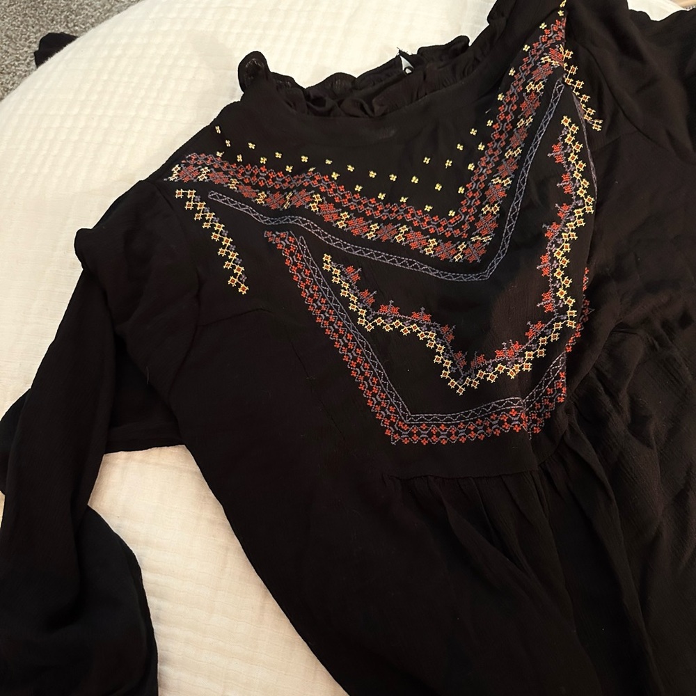 Torrid Black Long Sleeve Boho Blouse 1x